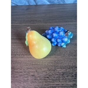 VTG Mikasa Garden Harvest Salt‎ & Pepper Shakers Pear & Grapes 3D Ceramic Set